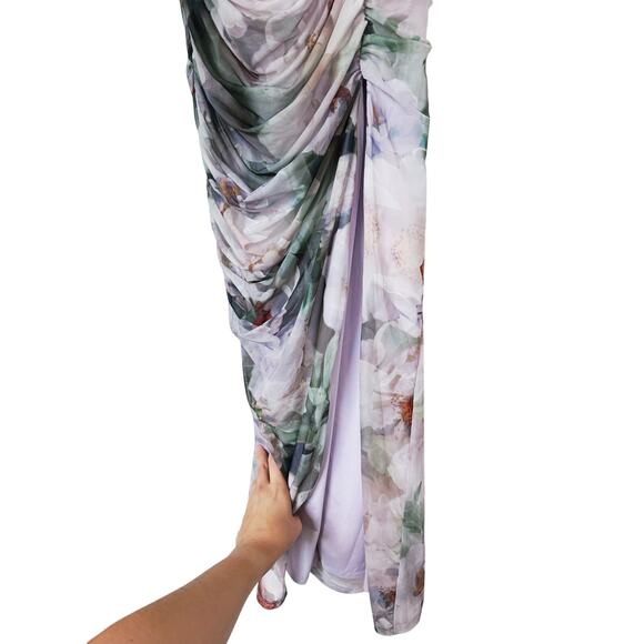 Abercrombie Asymmetrical Off-Shoulder Draped Maxi Dress XS Fall Wedding Guest - Picture 9 of 12